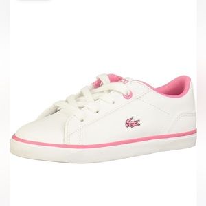 La Coste Toddler Girl Tenis Shoes White and Pink